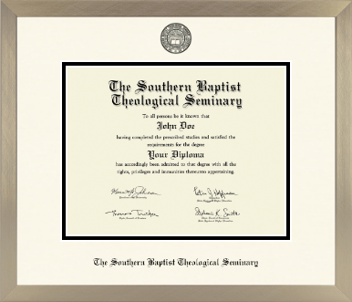 The Southern Baptist Theological Seminary diploma frame - Icon in Light Champagne