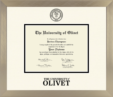 The University of Olivet diploma frame - Icon in Light Champagne
