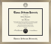 Thomas Jefferson University diploma frame - Icon in Light Champagne