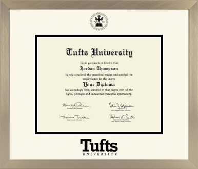 Tufts University diploma frame - Icon in Light Champagne