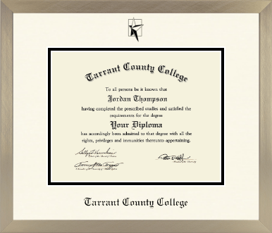 Tarrant County College diploma frame - Icon in Light Champagne
