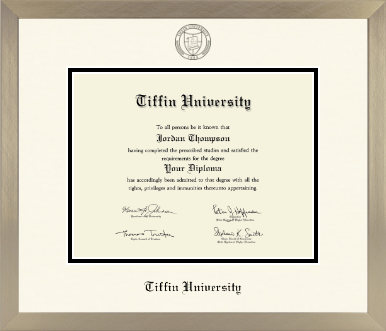 Tiffin University diploma frame - Icon in Light Champagne