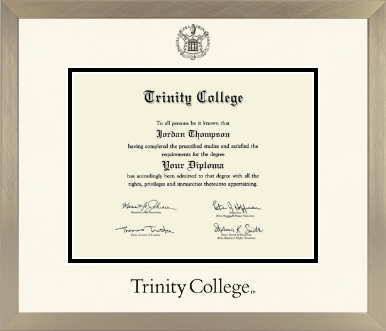 Trinity College diploma frame - Icon in Light Champagne