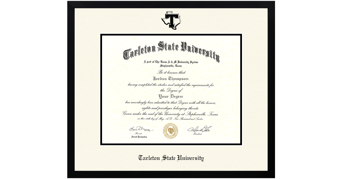 Campus Images Cornice Per Diploma Tarleton State University - Mogano Satinato, 22x28 Cm, Prodotto Ufficiale