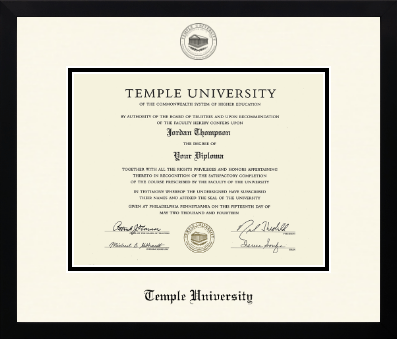 Temple University diploma frame - Icon in Gotham