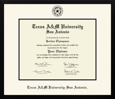 Texas A&M University at San Antonio diploma frame - Icon in Gotham