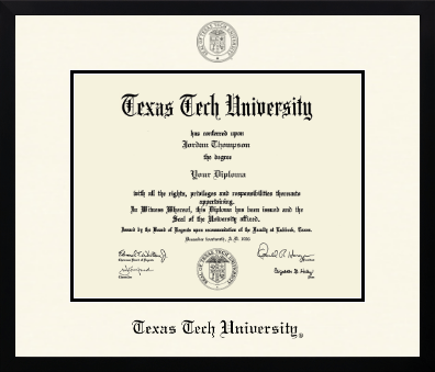 Texas Tech University diploma frame - Icon in Gotham