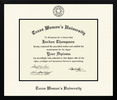 Texas Woman's University diploma frame - Icon in Gotham