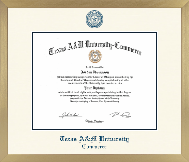 Texas A&M University - Commerce diploma frame - Icon in Chardonnay