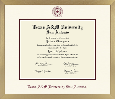 Texas A&M University at San Antonio diploma frame - Icon in Chardonnay