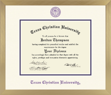 Texas Christian University diploma frame - Icon in Chardonnay