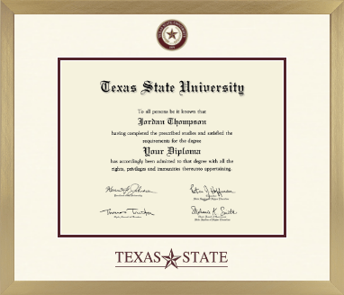 Texas State University diploma frame - Icon in Chardonnay