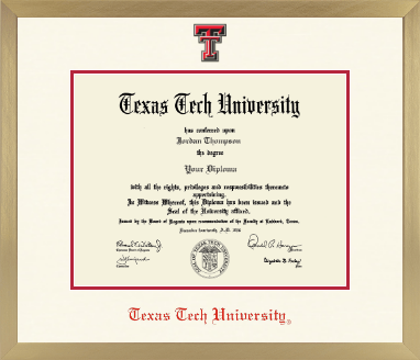 Texas Tech University diploma frame - Icon in Chardonnay