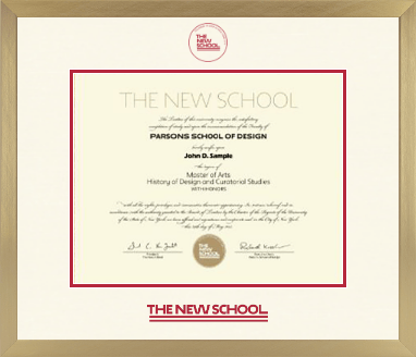 The New School diploma frame - Icon in Chardonnay