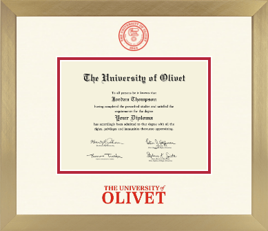 The University of Olivet diploma frame - Icon in Chardonnay
