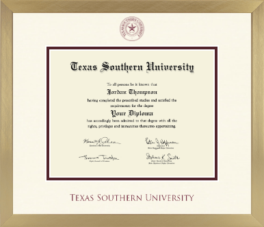 Texas Southern University diploma frame - Icon in Chardonnay