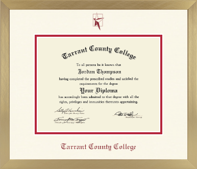 Tarrant County College diploma frame - Icon in Chardonnay