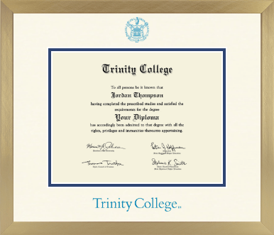 Trinity College diploma frame - Icon in Chardonnay