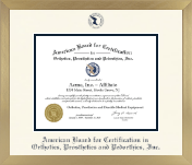 American Board for Certification in Orthotics, Prosthetics & Pedorthics diploma frame - Icon in Chardonnay