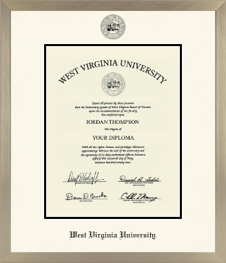 West Virginia University diploma frame - Icon in Light Champagne