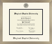 Wayland Baptist University diploma frame - Icon in Light Champagne