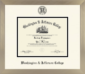 Washington & Jefferson College diploma frame - Icon in Light Champagne
