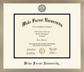 Wake Forest University diploma frame - Icon in Light Champagne