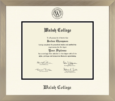 Walsh College diploma frame - Icon in Light Champagne