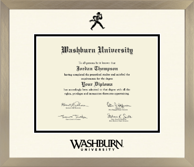 Washburn University diploma frame - Icon in Light Champagne