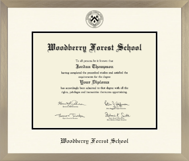 Woodberry Forest School diploma frame - Icon in Light Champagne