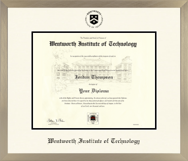 Wentworth Institute of Technology diploma frame - Icon in Light Champagne