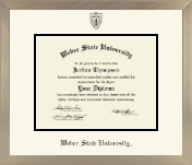 Weber State University diploma frame - Icon in Light Champagne