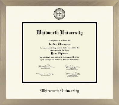 Whitworth University diploma frame - Icon in Light Champagne
