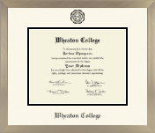 Wheaton College in Illinois diploma frame - Icon in Light Champagne