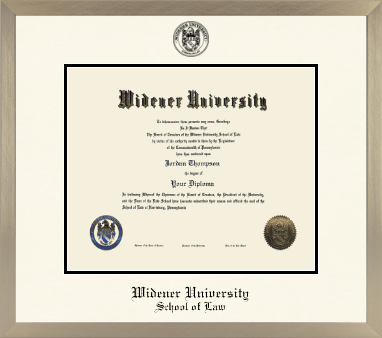 Widener University School of Law diploma frame - Icon in Light Champagne