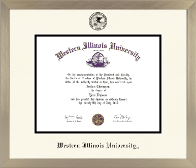 Western Illinois University diploma frame - Icon in Light Champagne
