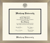 Winthrop University diploma frame - Icon in Light Champagne