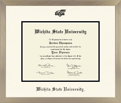 Wichita State University diploma frame - Icon in Light Champagne