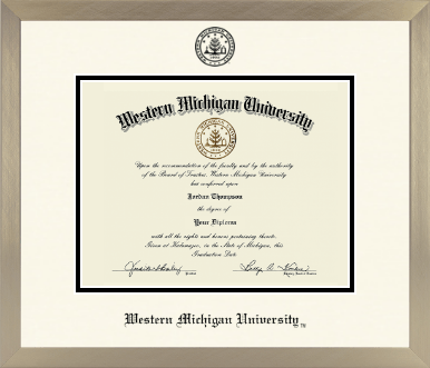Western Michigan University diploma frame - Icon in Light Champagne