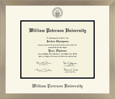 William Paterson University diploma frame - Icon in Light Champagne