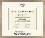 University of Western States diploma frame - Icon in Light Champagne