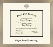 Wayne State University diploma frame - Icon in Light Champagne