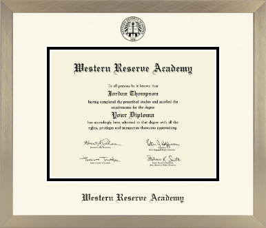 Western Reserve Academy diploma frame - Icon in Light Champagne