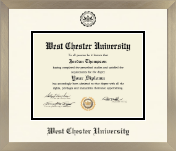 West Chester University diploma frame - Icon in Light Champagne