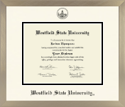 Westfield State University diploma frame - Icon in Light Champagne