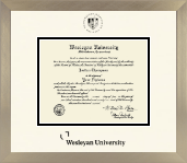 Wesleyan University diploma frame - Icon in Light Champagne