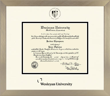 Wesleyan University diploma frame - Icon in Light Champagne