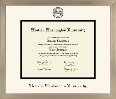 Western Washington University diploma frame - Icon in Light Champagne
