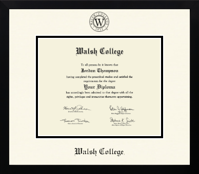 Walsh College diploma frame - Icon in Gotham