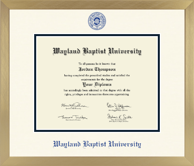 Wayland Baptist University diploma frame - Icon in Chardonnay